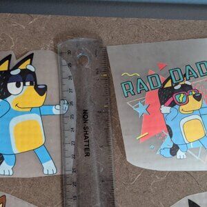 Bluey Rad Dad DTF custom fabric shirt heat transfer Bandit Heeler halloween cost